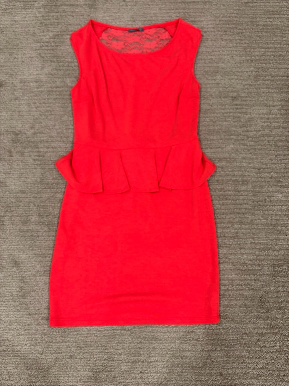 Sleeveless Peplum Dress in Coral